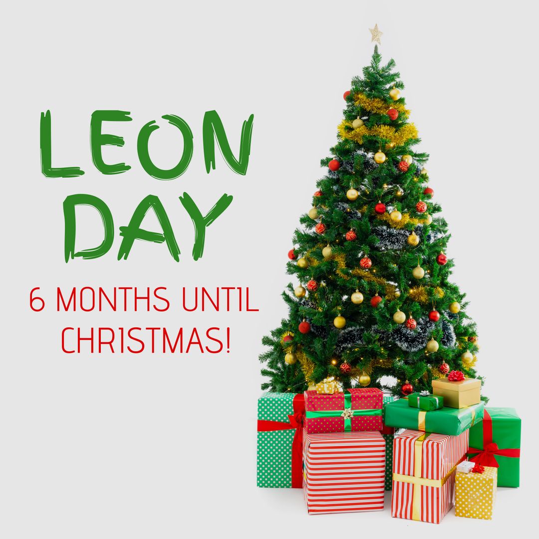 Leon Day Holiday Celebration with Festive Christmas Tree