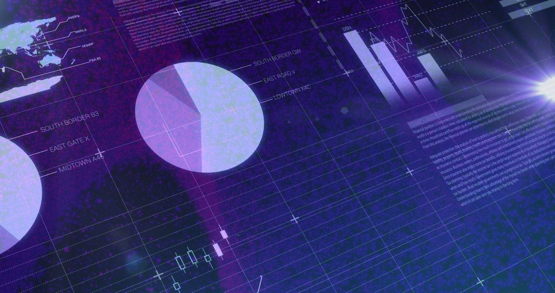 Futuristic Data Processing Interface on Digital Grid Background