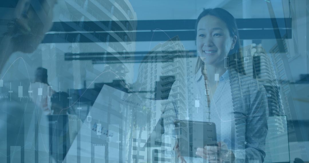 Diverse Professionals Navigating Digital Financial Data Connectivity