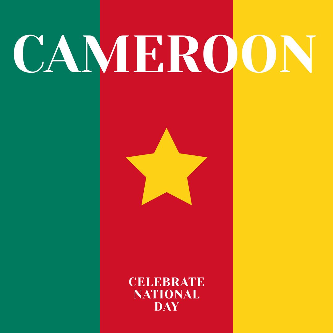Cameroon National Day Celebration Concept with Flag