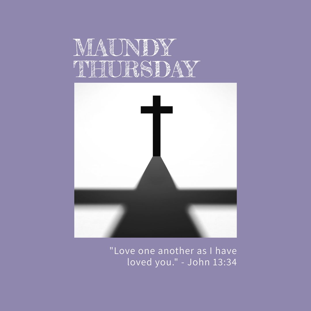 Maundy Thursday Inspirational Cross with Scripture Quote