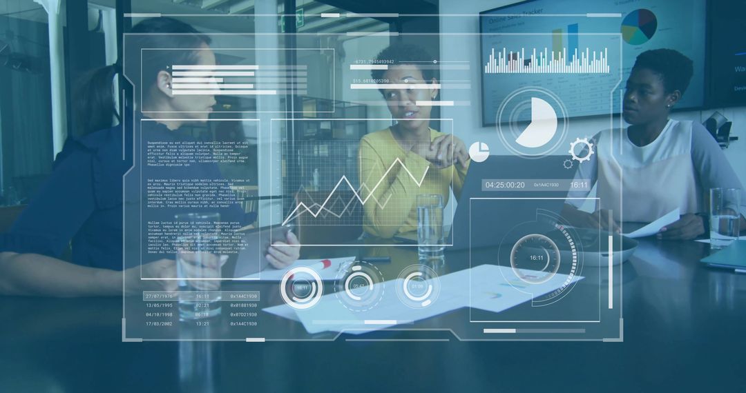 Diverse Executives Analyzing Data Visualization in Meeting