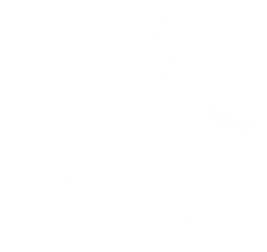 Hand Drawn White Star Illustration on Transparent Background