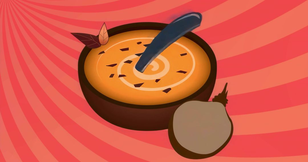 Colorful Creative Soup Illustration with Abstract Background