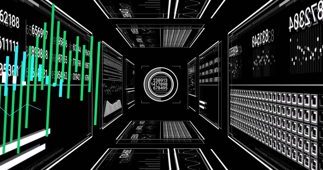 Futuristic Digital Data Processing Technology Interface