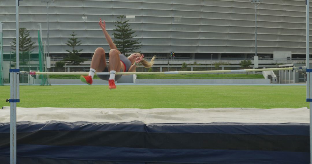 Athlete Practicing High Jump on Track and Field - Free Images, Stock Photos and Pictures on Pikwizard.com