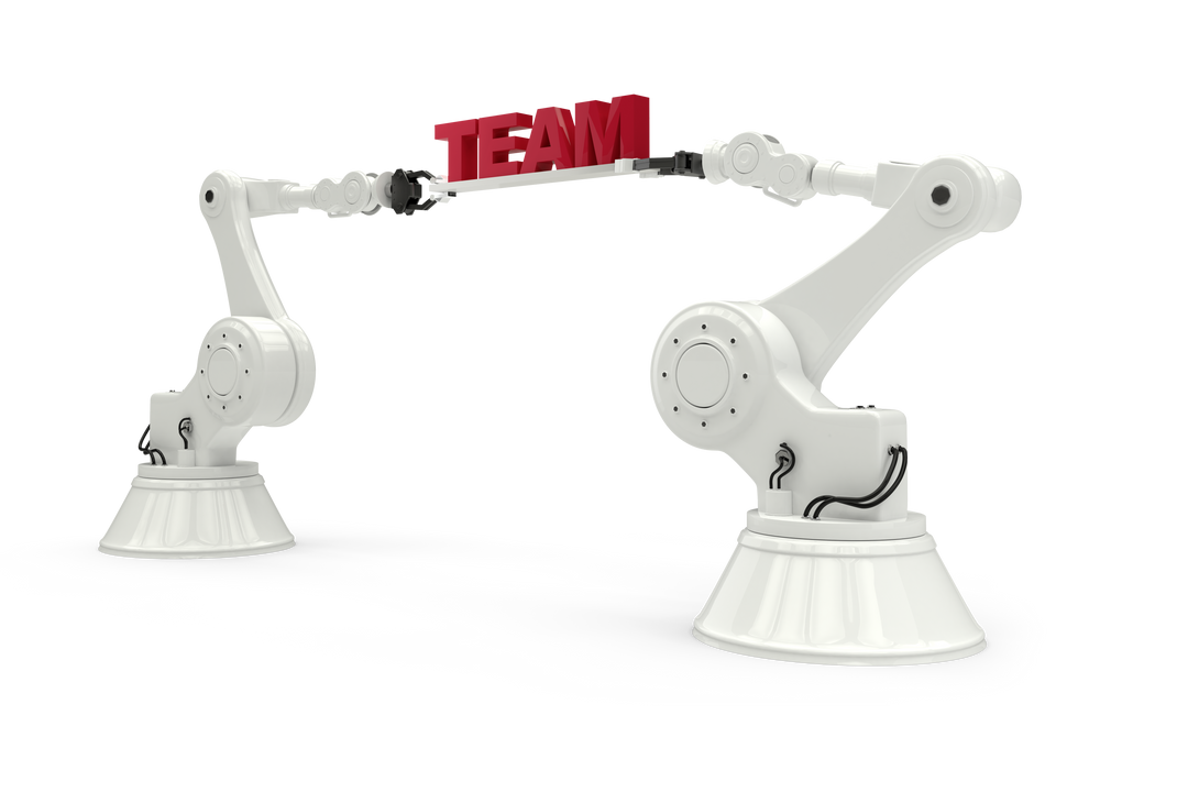 Robotic Arms Holding Team Text Transparent Background Technology Collaboration Concept - Download Free Stock Images Pikwizard.com