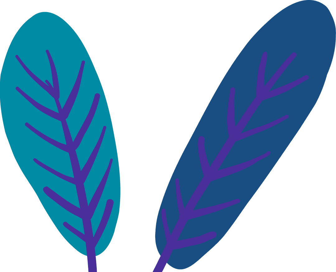 Colorful Flat Leaves Illustrations on Transparent Background