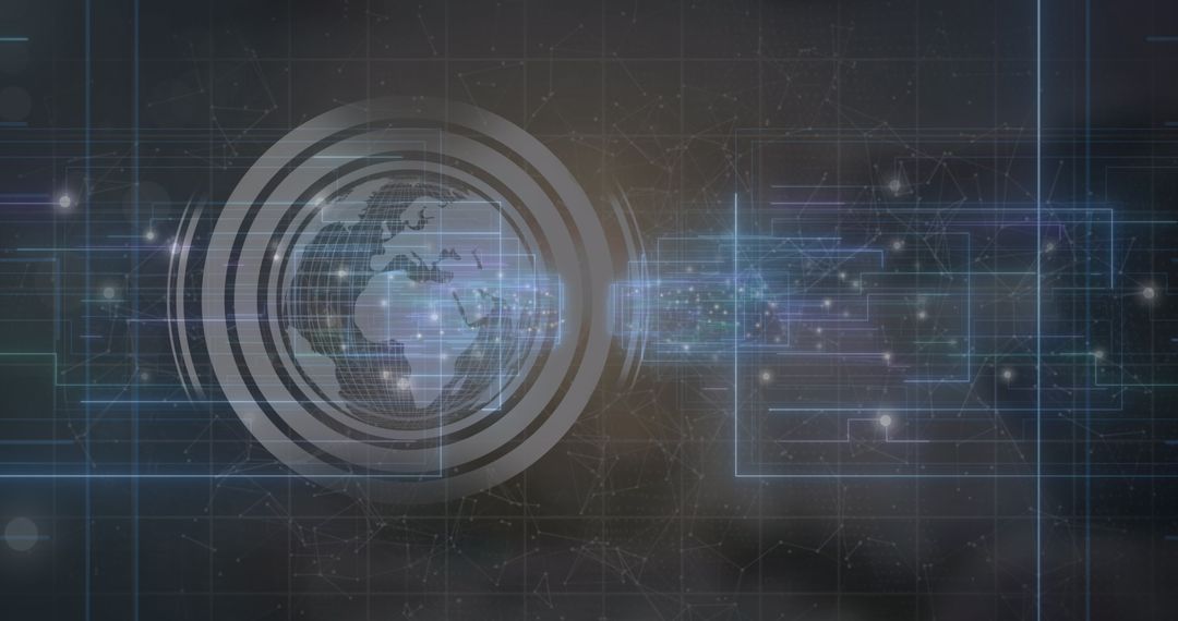 Abstract Digital Globe with Cybersecurity Elements