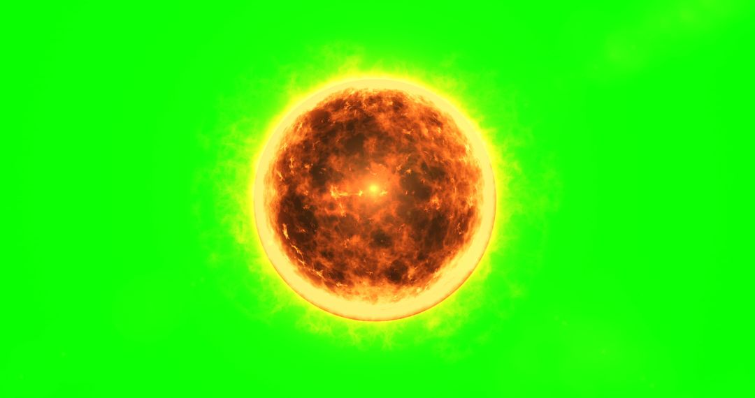 Burning Sun with Neon Green Background - Free Images, Stock Photos and Pictures on Pikwizard.com