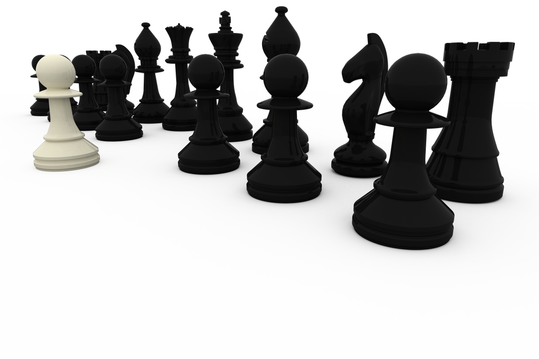 Focused White Pawn Transparent Chess Pieces Filled Opposition - Download Free Stock Images Pikwizard.com