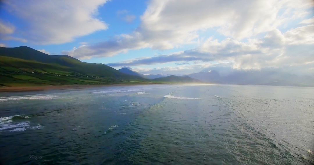 Transparent Scenic View of Lush Mountains by Tranquil Sea - Download Free Stock Images Pikwizard.com