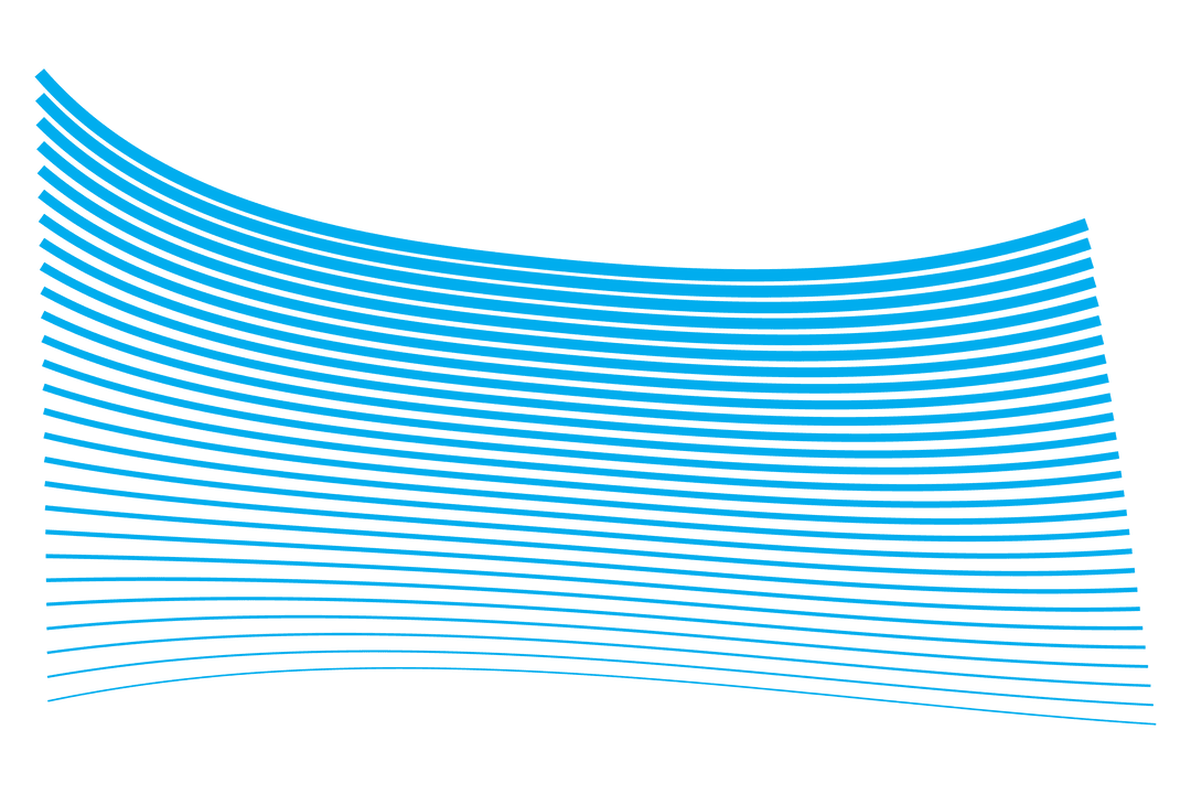 Abstract Blue Wavy Lines Vector on Transparent Background