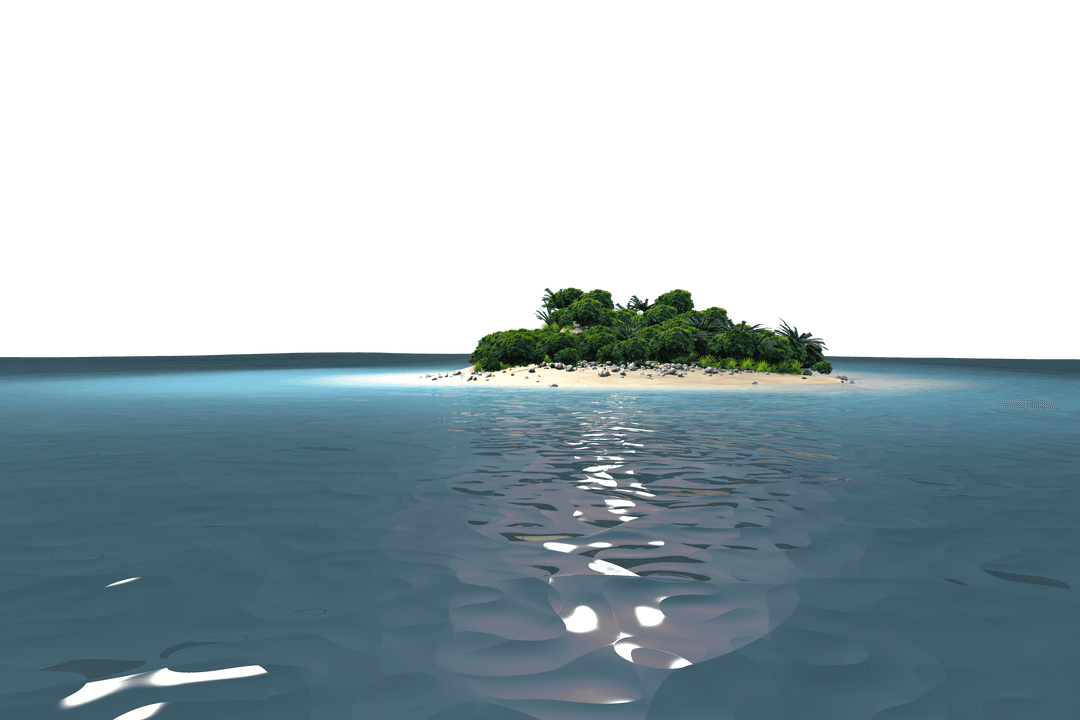 Transparent View of Idyllic Island Against Vast Sky