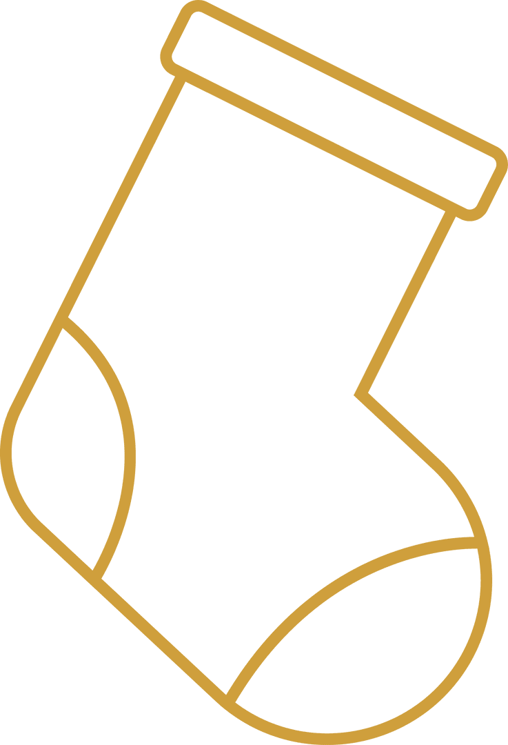 Minimalist Icon of Sock Outline on Transparent Canvas