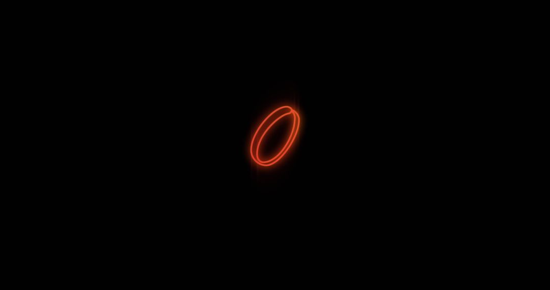 Red Glowing Zero on Black Background Art