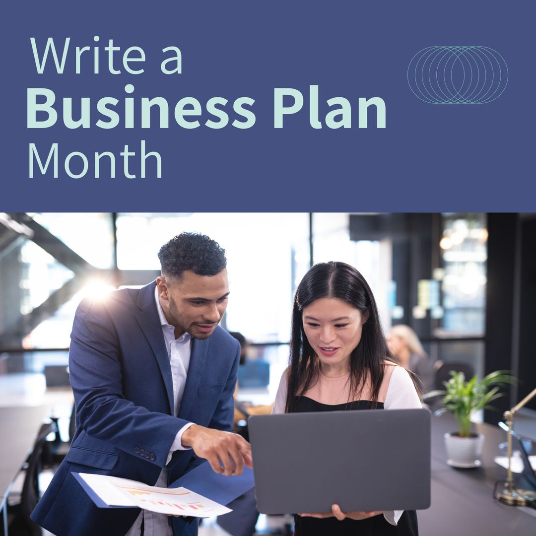 Supporting Write a Business Plan Month in Modern Office