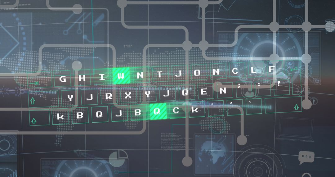 Futuristic Digital Interface with Global Network Projection