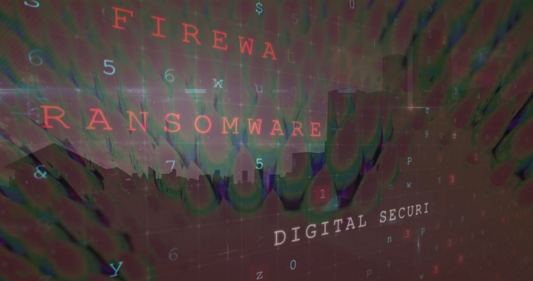 Digital Security Threats Over Cityscape Skyline