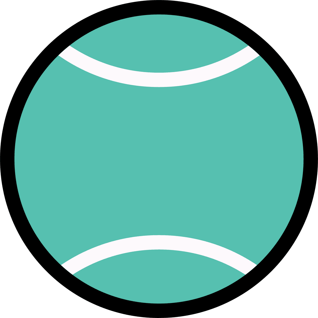 Tennis Ball Icon With Teal and Transparent Background