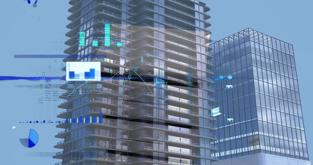 Digital Analytics Showing Modern Skyline Construction