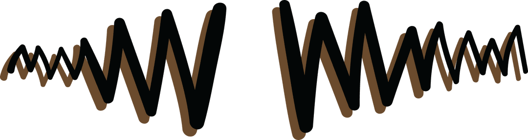 Abstract Black and Brown Zigzag Shape on Transparent Background