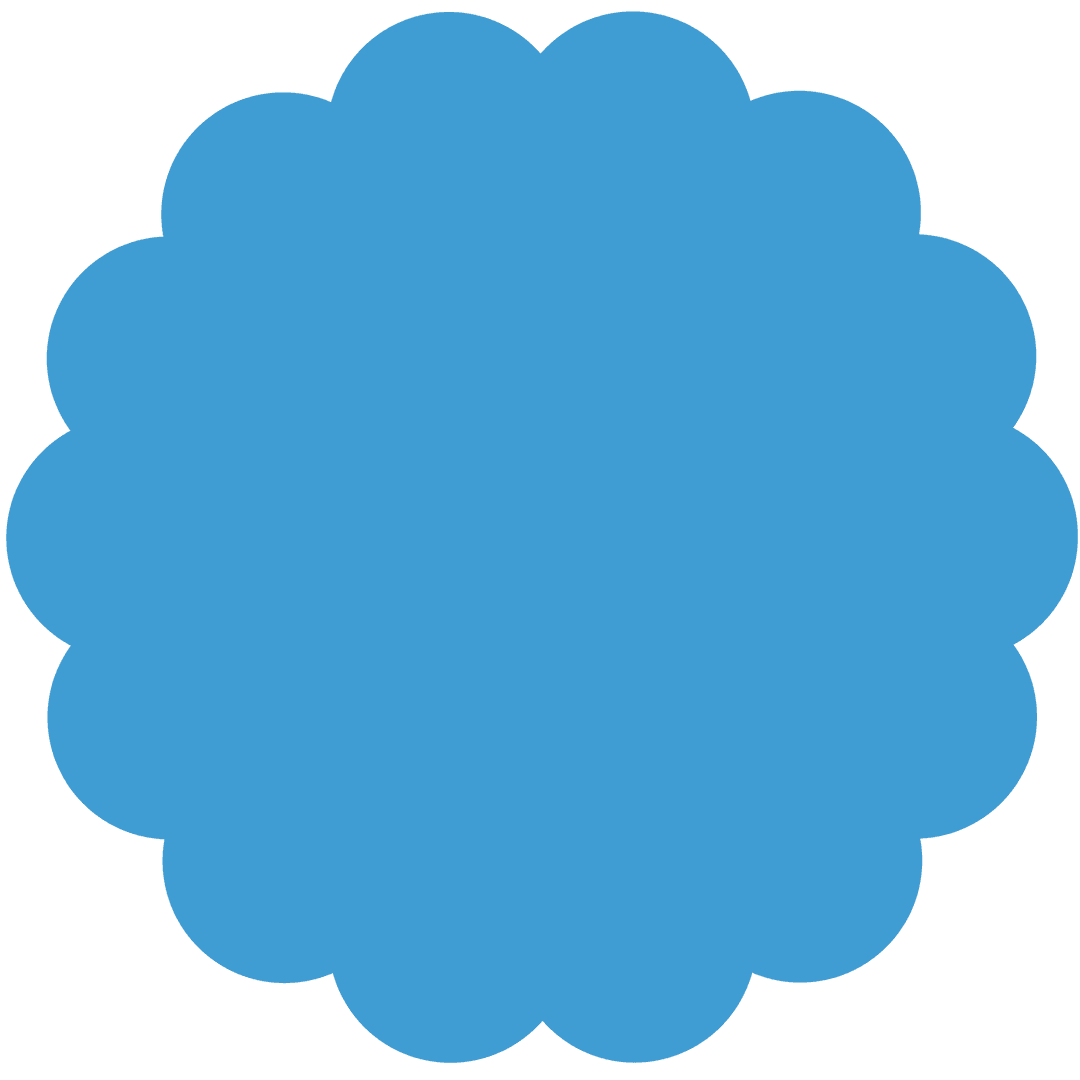 Starburst Blue Abstract Shape on Transparent Background