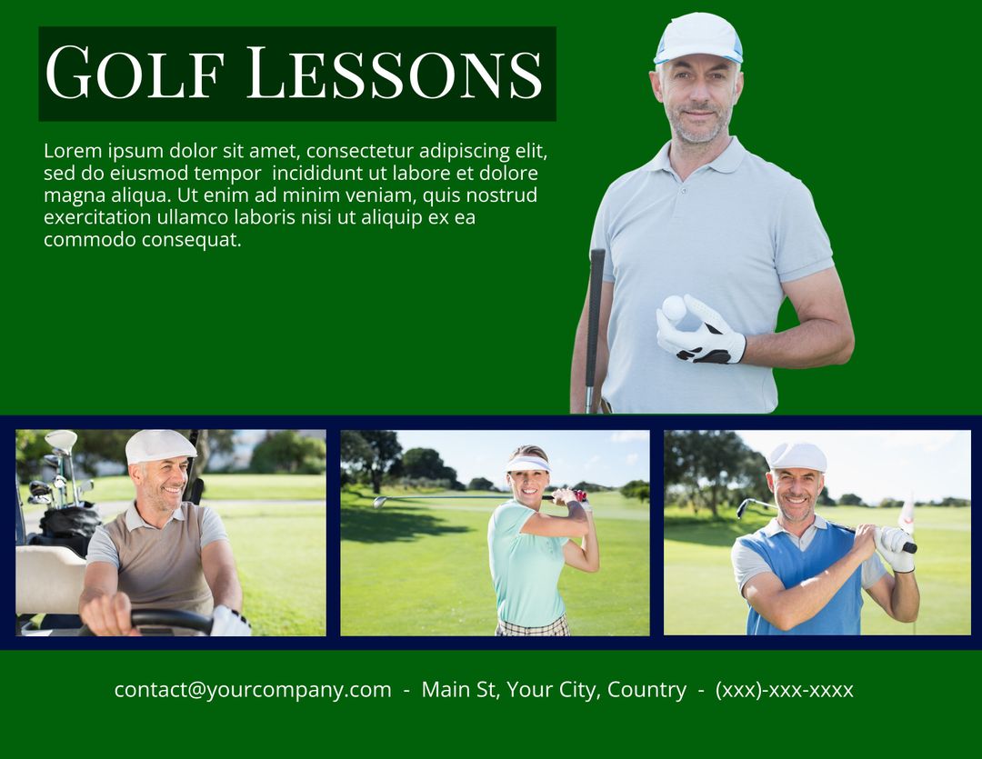 Professional Golf Instruction for All Skill Levels with Experienced Instructor - Download Free Stock Templates Pikwizard.com