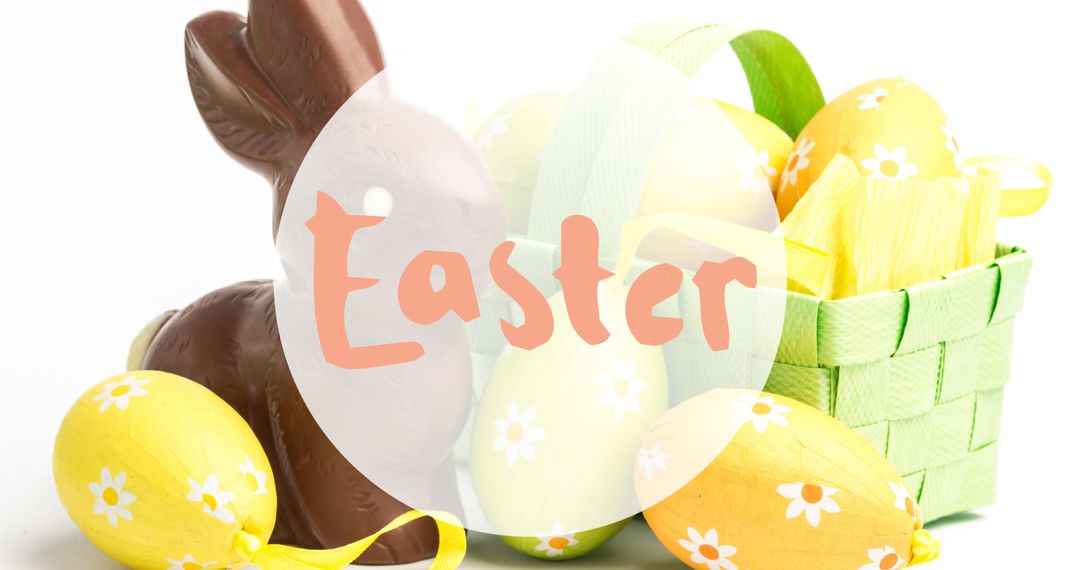 Easter Celebration with Chocolate Rabbit and Decorative Eggs