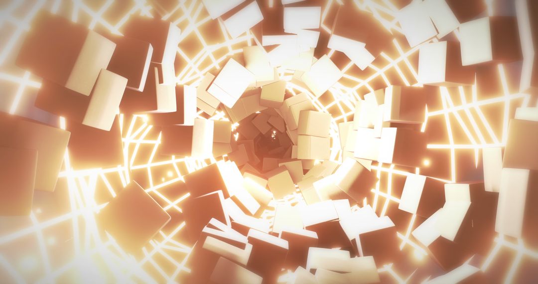 Futuristic Moving Tile Tunnel With Abstract Lights