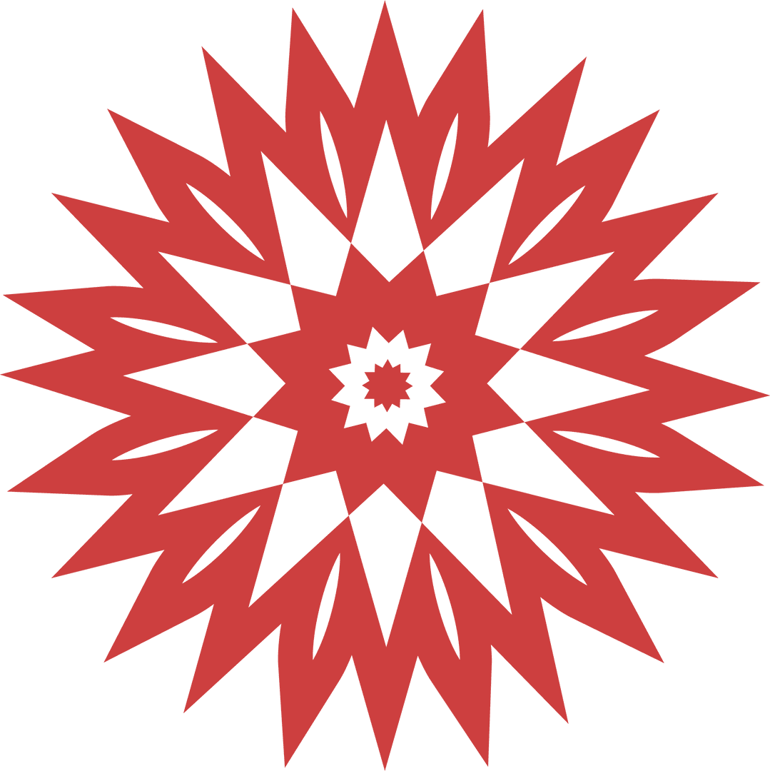 Red Abstract Star Symbol on Transparent Background PNG
