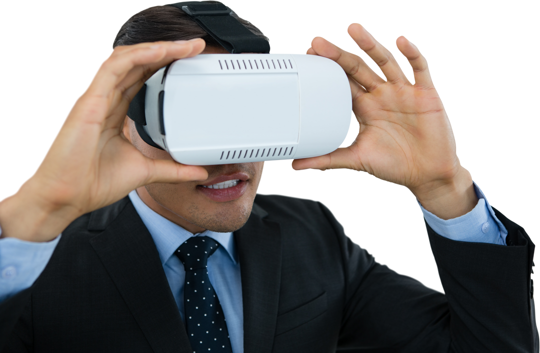 Transparent Businessman Experiencing Virtual Reality Innovation Broadly - Download Free Stock Images Pikwizard.com