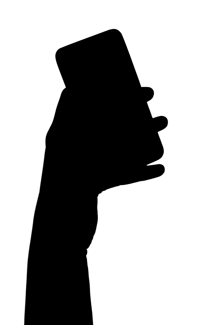 Transparent Smartphone Illustration with Shadow Hand