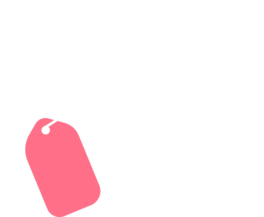 Vivid Red Tag Hanging on Transparent Background