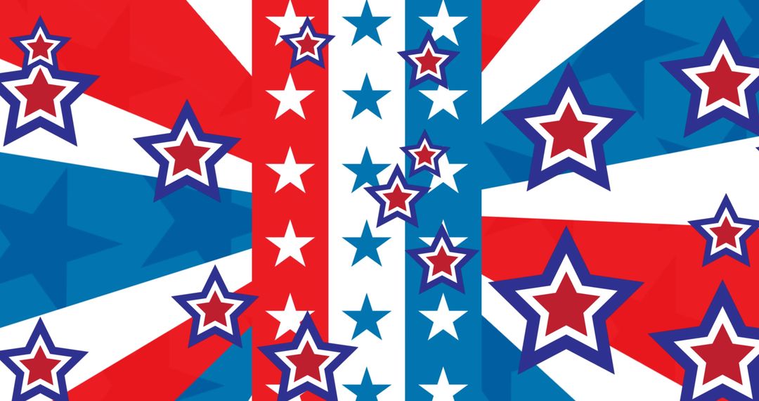 Patriotic Stars on American Flag Background