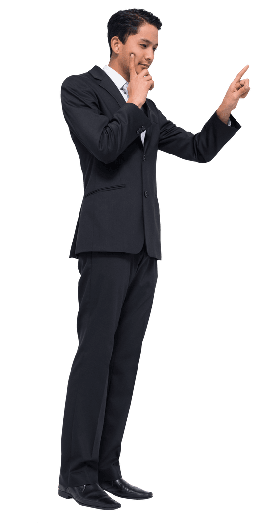 Transparent PNG of Businessman Pointing In Suit Vector