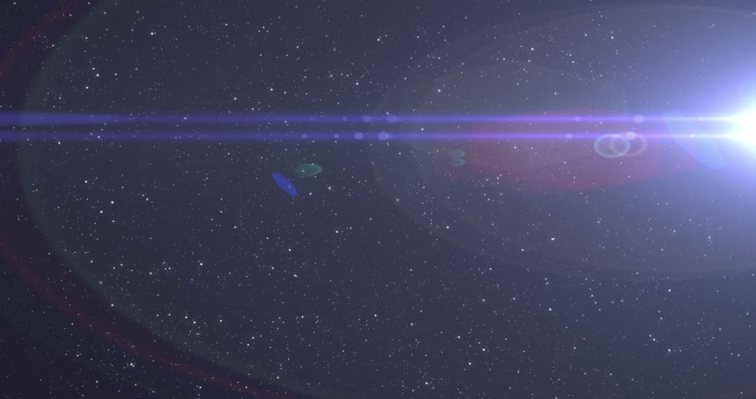 Cosmic Light Burst in Starry Night Sky