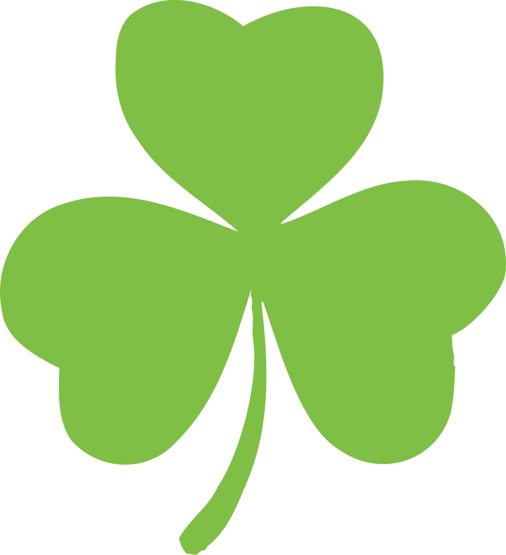 Green Three-Leaf Clover St Patrick's Day Transparent Background