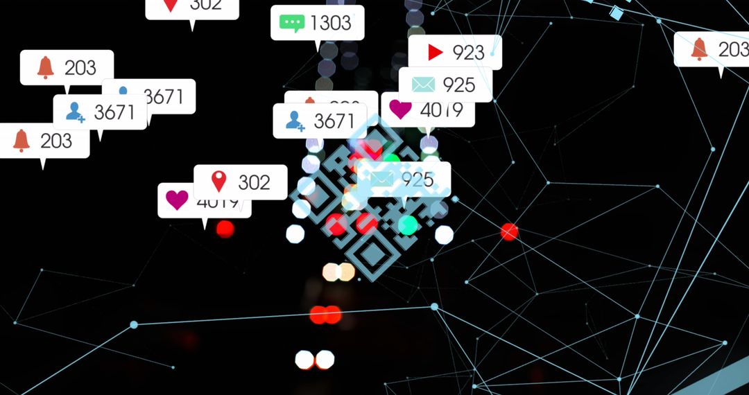 Social Media Icons on Futuristic Digital Interface