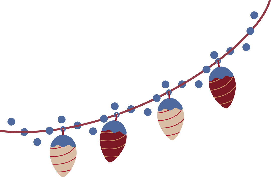 Festive Pinecone String Lights on Red Cord with Transparent Background - Download Free Stock Images Pikwizard.com