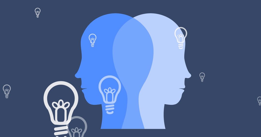 Innovative Technology Concept with Light Bulb and Dual Faces