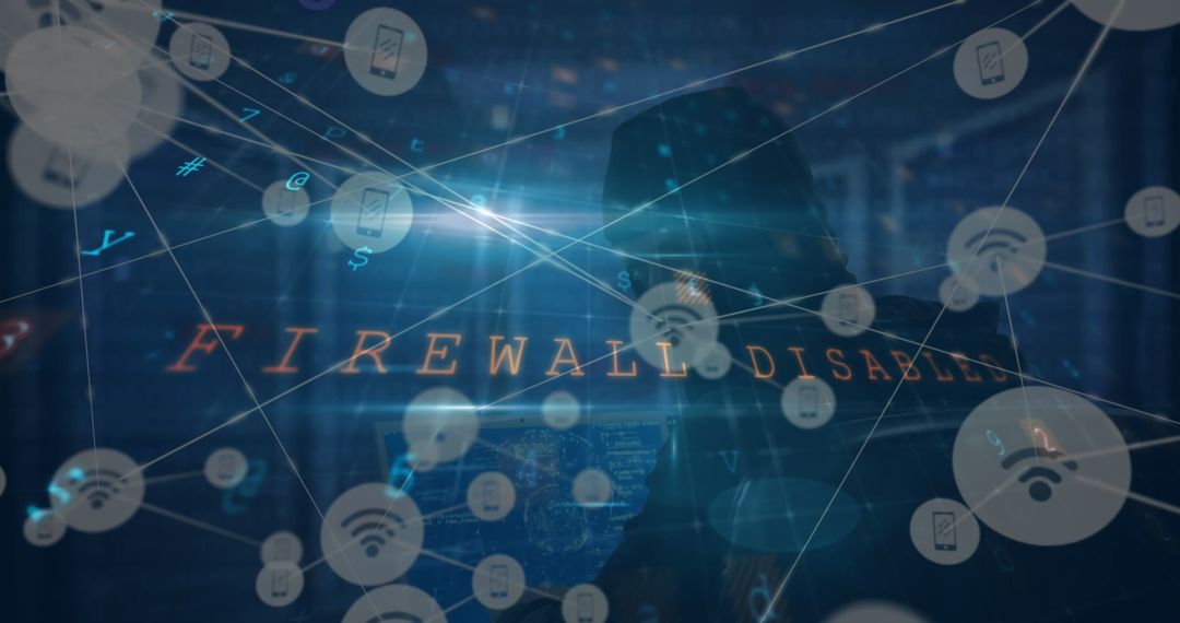 Cybersecurity Breach Concept with Digital Network Overlay