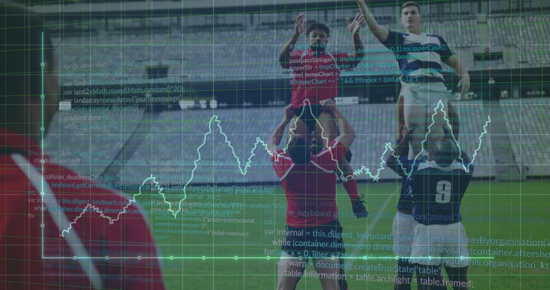 Rugby Players Analyzed with Data Visualization Overlays