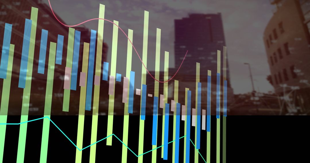 Financial Data Analytics with Graphs Overlay on Urban Cityscape