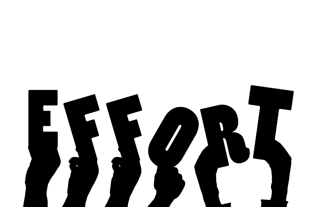 Transparent Illustration of Hands Holding Effort Message