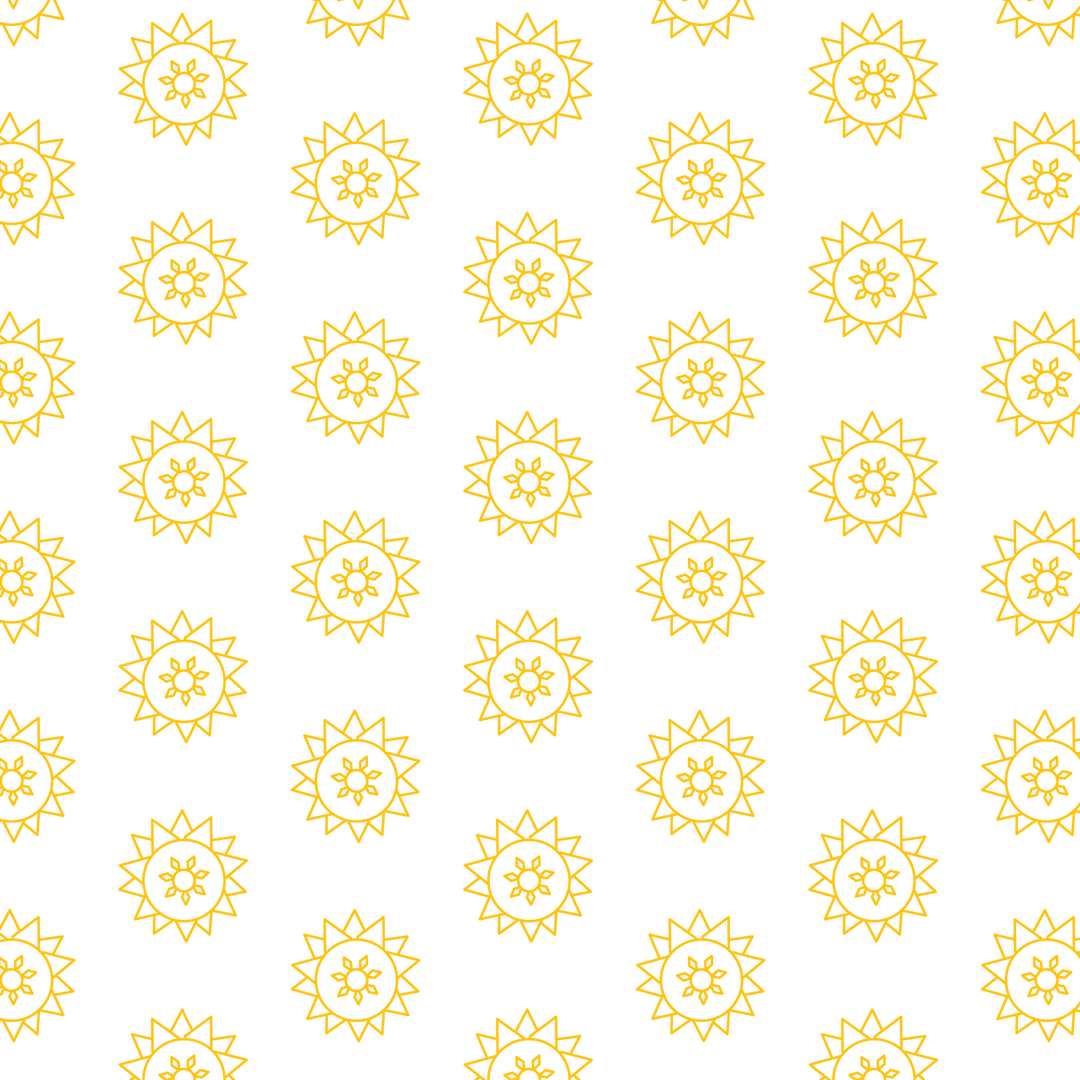 Yellow Pattern of Repeated Shapes on Transparent Background