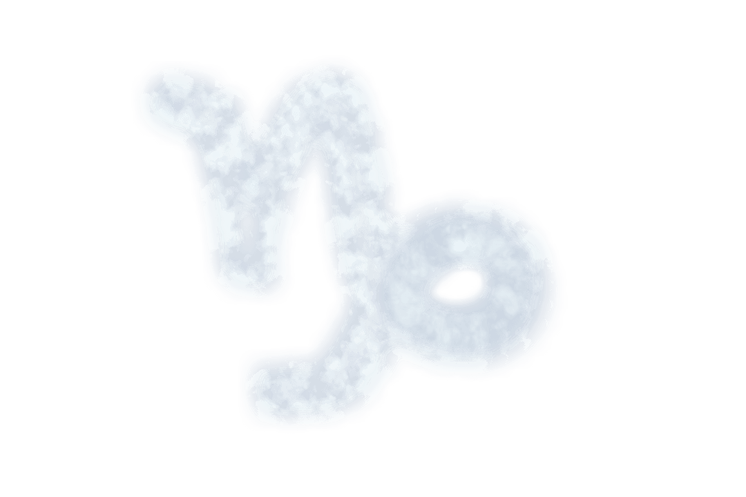 Transparent Design of Digital Smoke Capricorn Symbol
