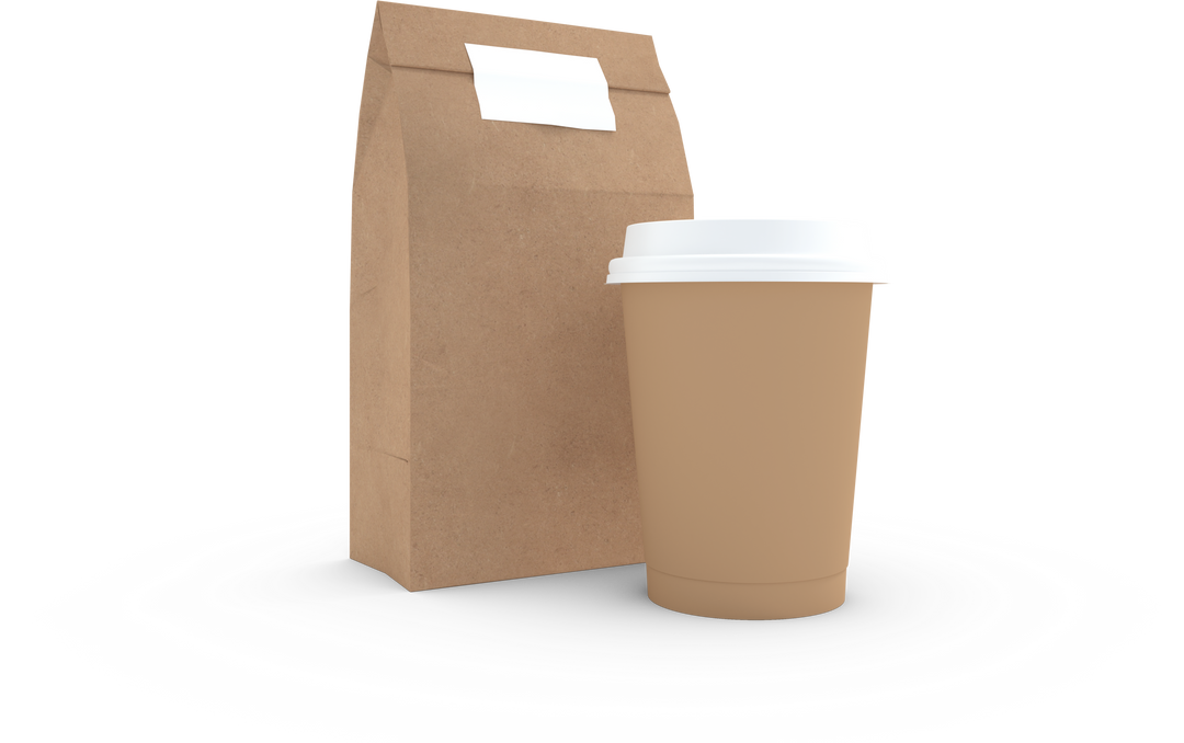 Transparent Paper Bag and Coffee Cup Package for Takeaway - Download Free Stock Images Pikwizard.com