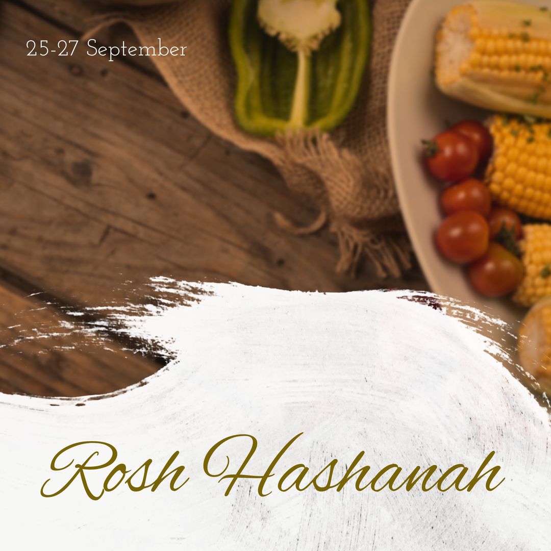 Rosh Hashanah Greetings with Traditional Festive Foods - Download Free Stock Images Pikwizard.com