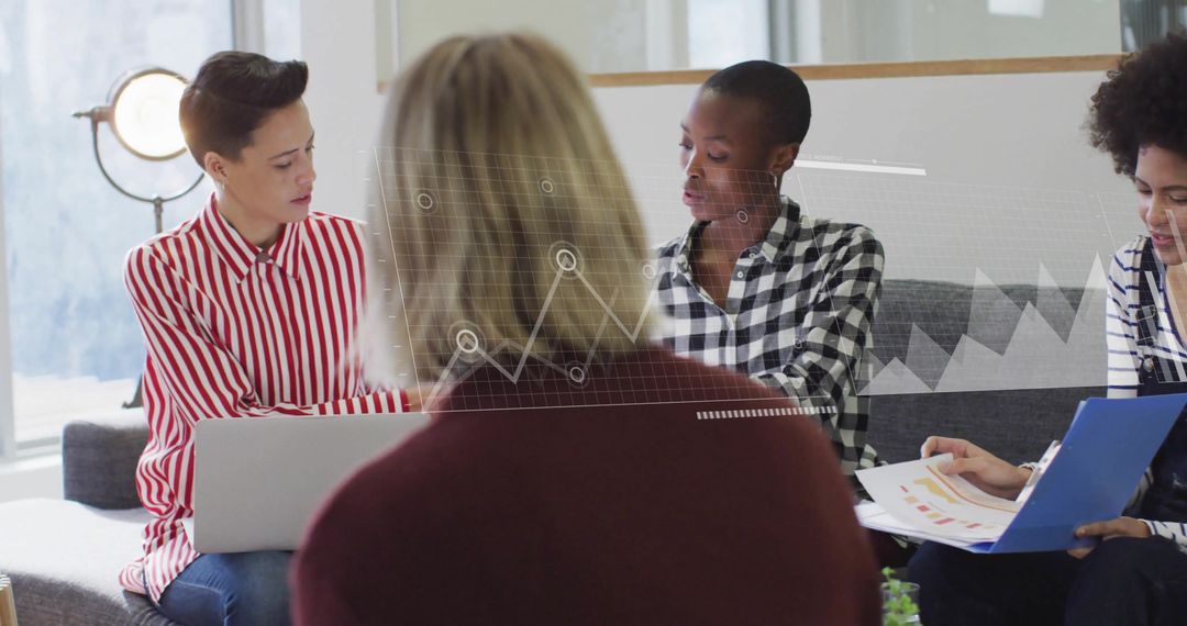 Diverse Team Collaborating on Data Design in Modern Office